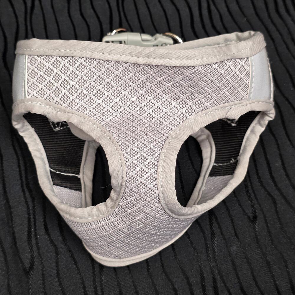 Gray Mesh Dog Harness Adjustable Soft Pet Vest Harness Small Puppy Cat